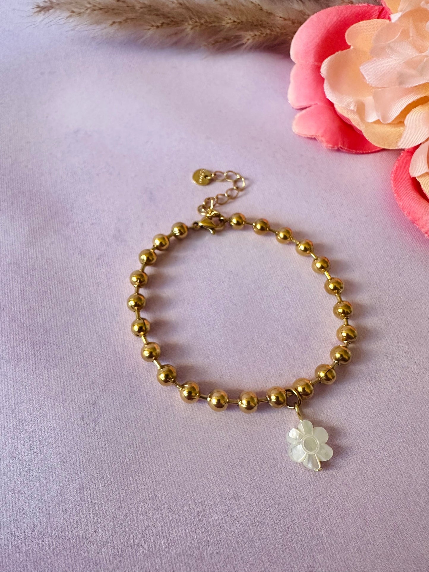 Bracelet fleur blanche LIA - Camilmari Bijoux - 