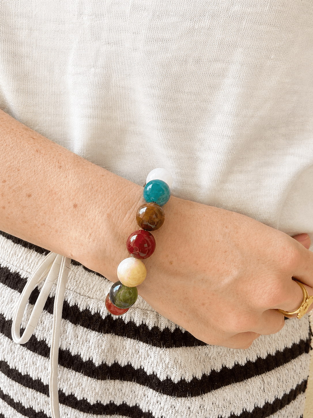 Bracelet grosses perles SIMONE - Camilmari Bijoux - 16 cm