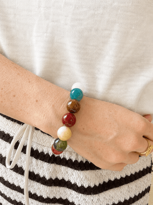 Bracelet grosses perles SIMONE - Camilmari Bijoux - 16 cm
