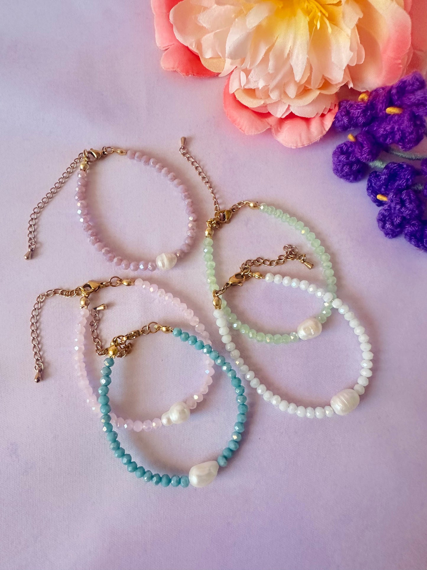 Bracelet perle d'eau douce AQUARELLE - Camilmari Bijoux - Bleu turquoise