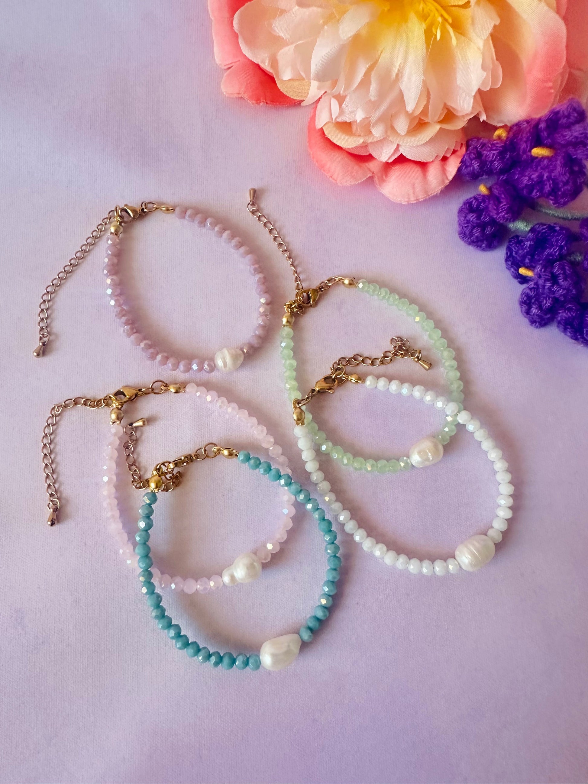 Bracelet perle d'eau douce AQUARELLE - Camilmari Bijoux - Bleu turquoise