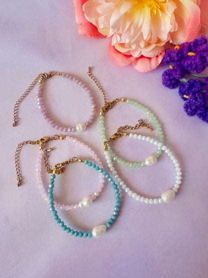 Bracelet perle d'eau douce AQUARELLE - Camilmari Bijoux - Bleu turquoise