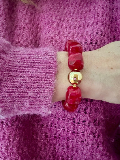 Bracelet perles élastique ROMANE - Camilmari Bijoux - Bleu turquoise