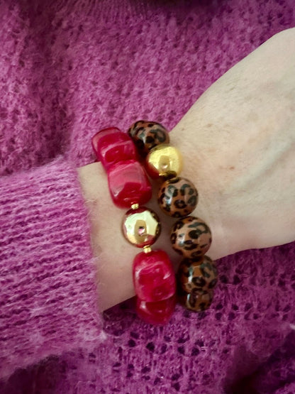 Bracelet perles élastique ROMANE - Camilmari Bijoux - Bleu turquoise