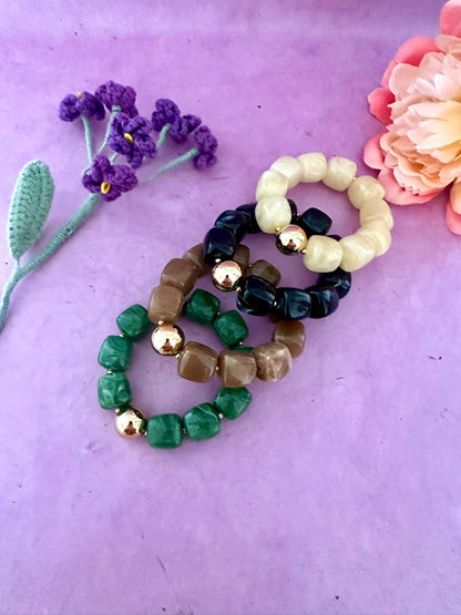 Bracelet perles élastique ROMANE - Camilmari Bijoux - Bleu turquoise