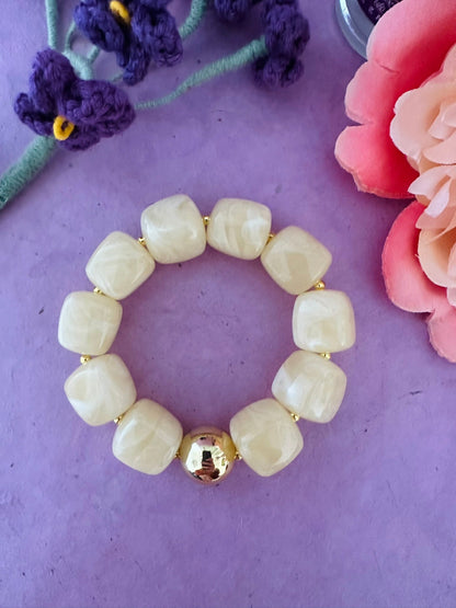 Bracelet perles élastique ROMANE - Camilmari Bijoux - Bleu turquoise