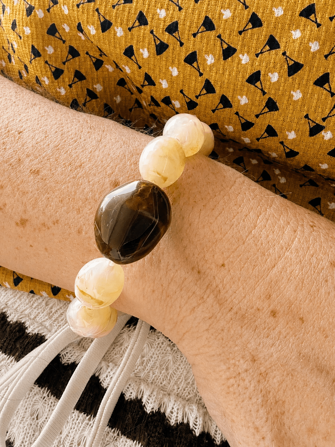 Bracelet perles fantaisie APOLLINE - Camilmari Bijoux - Sable & Chocolat