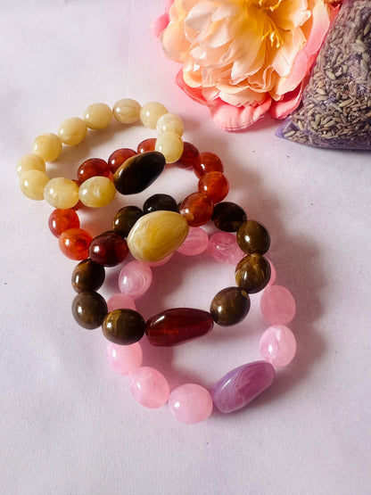Bracelet perles fantaisie APOLLINE - Camilmari Bijoux - Sable & Chocolat