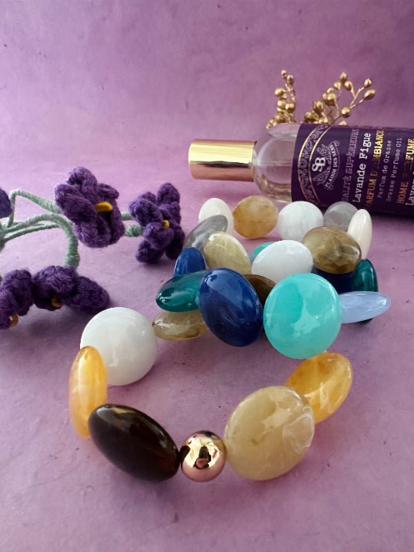 Bracelet perles multicolore SIENNA - Camilmari Bijoux - Cerise tendre