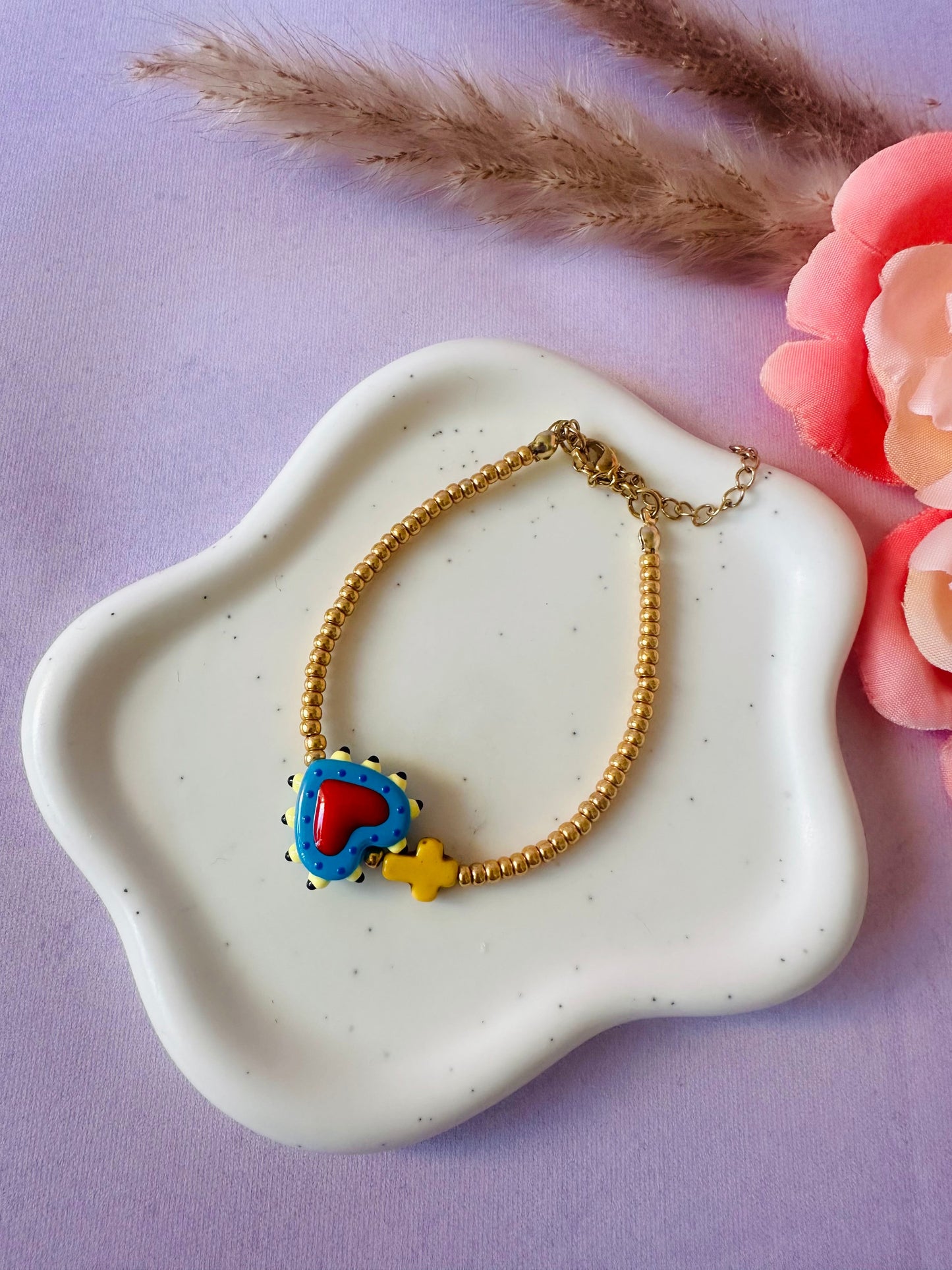 Bracelet petit cœur ELROSE - Camilmari Bijoux - Bleu