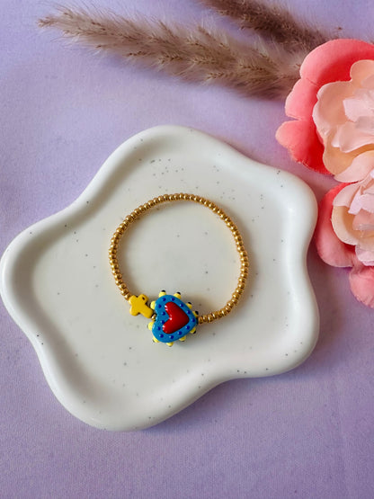 Bracelet petit cœur ELROSE - Camilmari Bijoux - Bleu