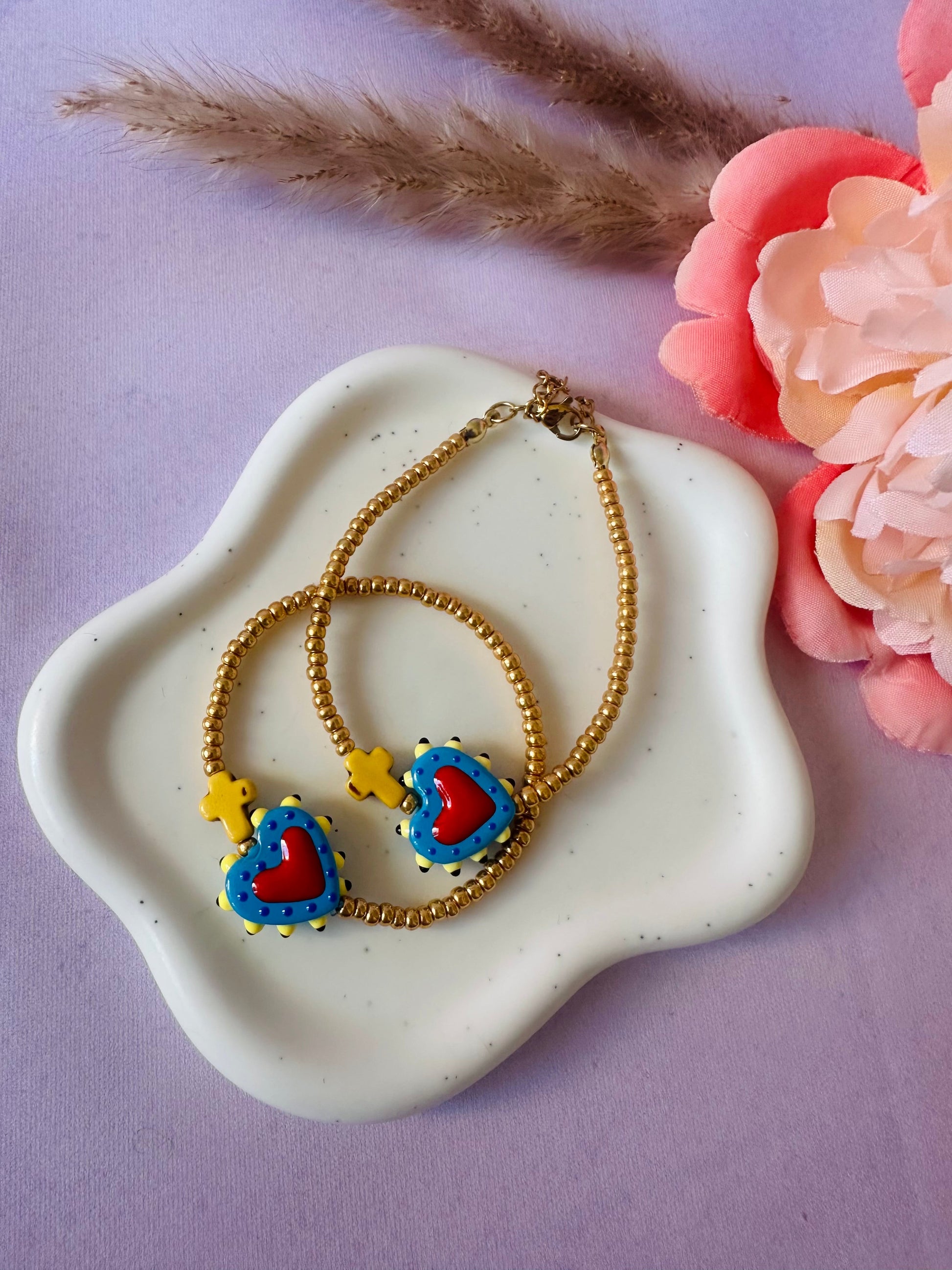 Bracelet petit cœur ELROSE - Camilmari Bijoux - Bleu