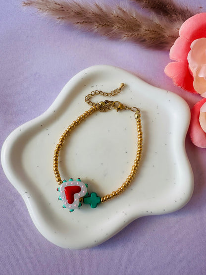 Bracelet petit cœur ELROSE - Camilmari Bijoux - Gris clair