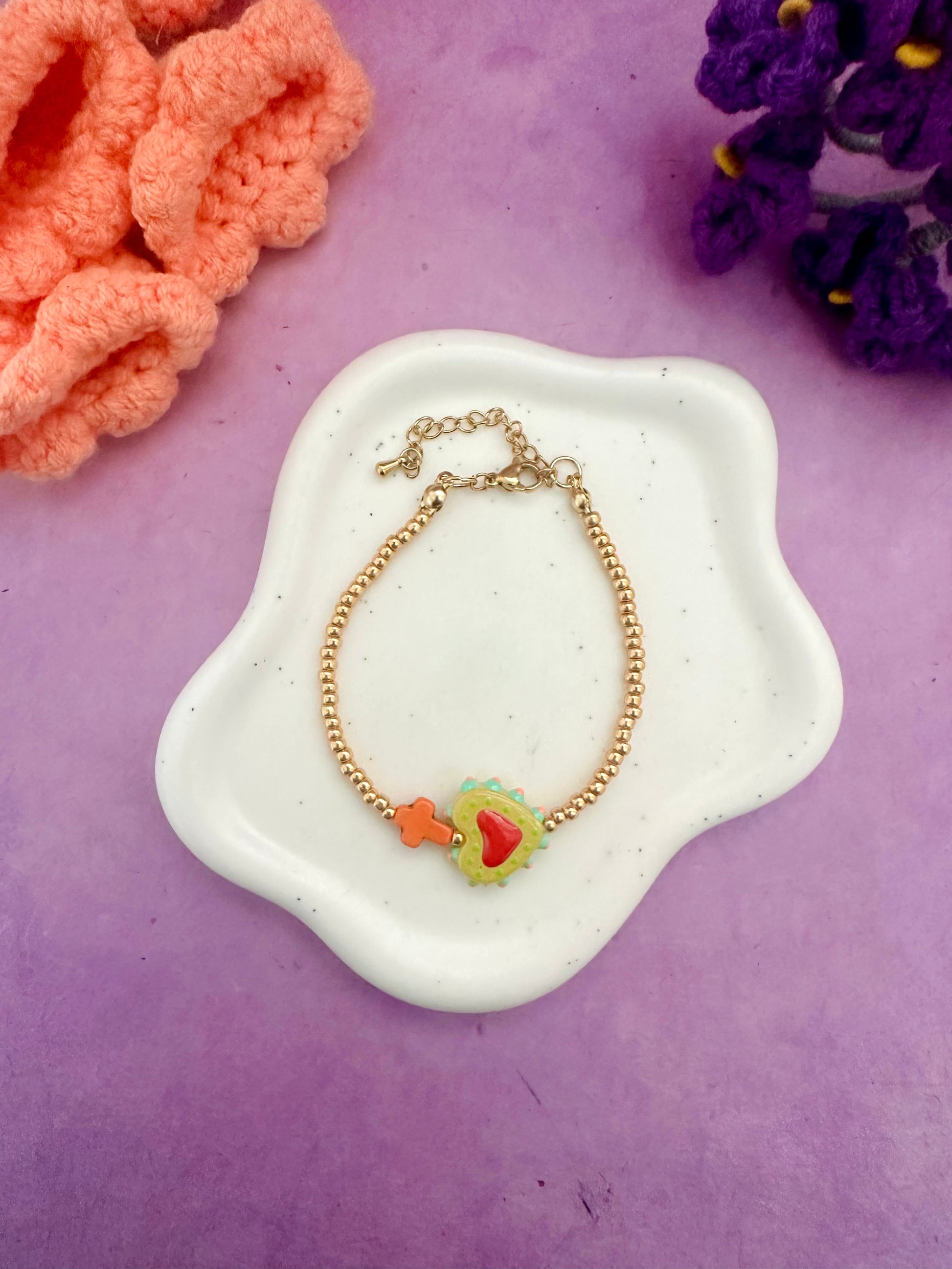 Bracelet petit cœur ELROSE - Camilmari Bijoux - Jaune