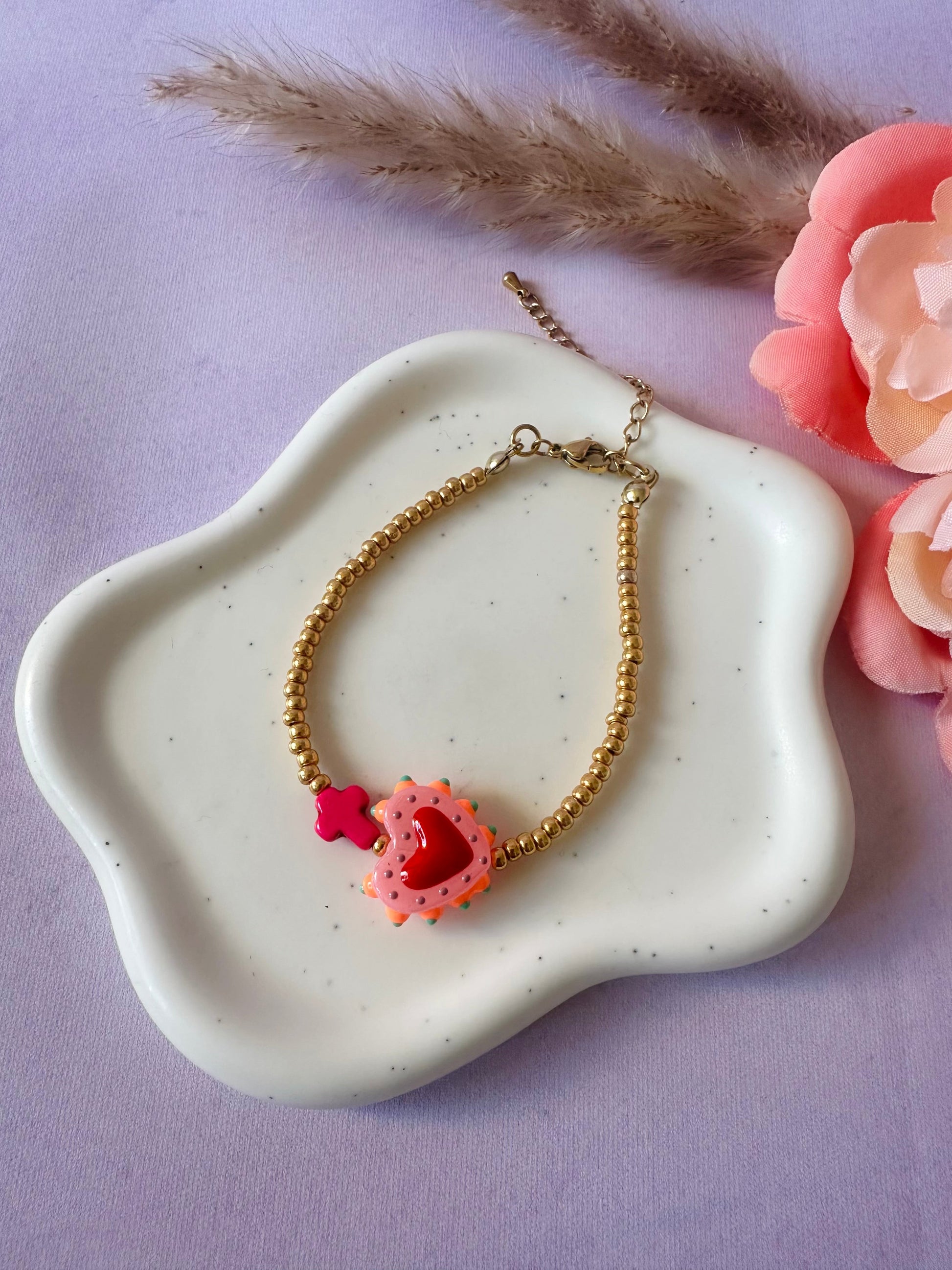 Bracelet petit cœur ELROSE - Camilmari Bijoux - Rose