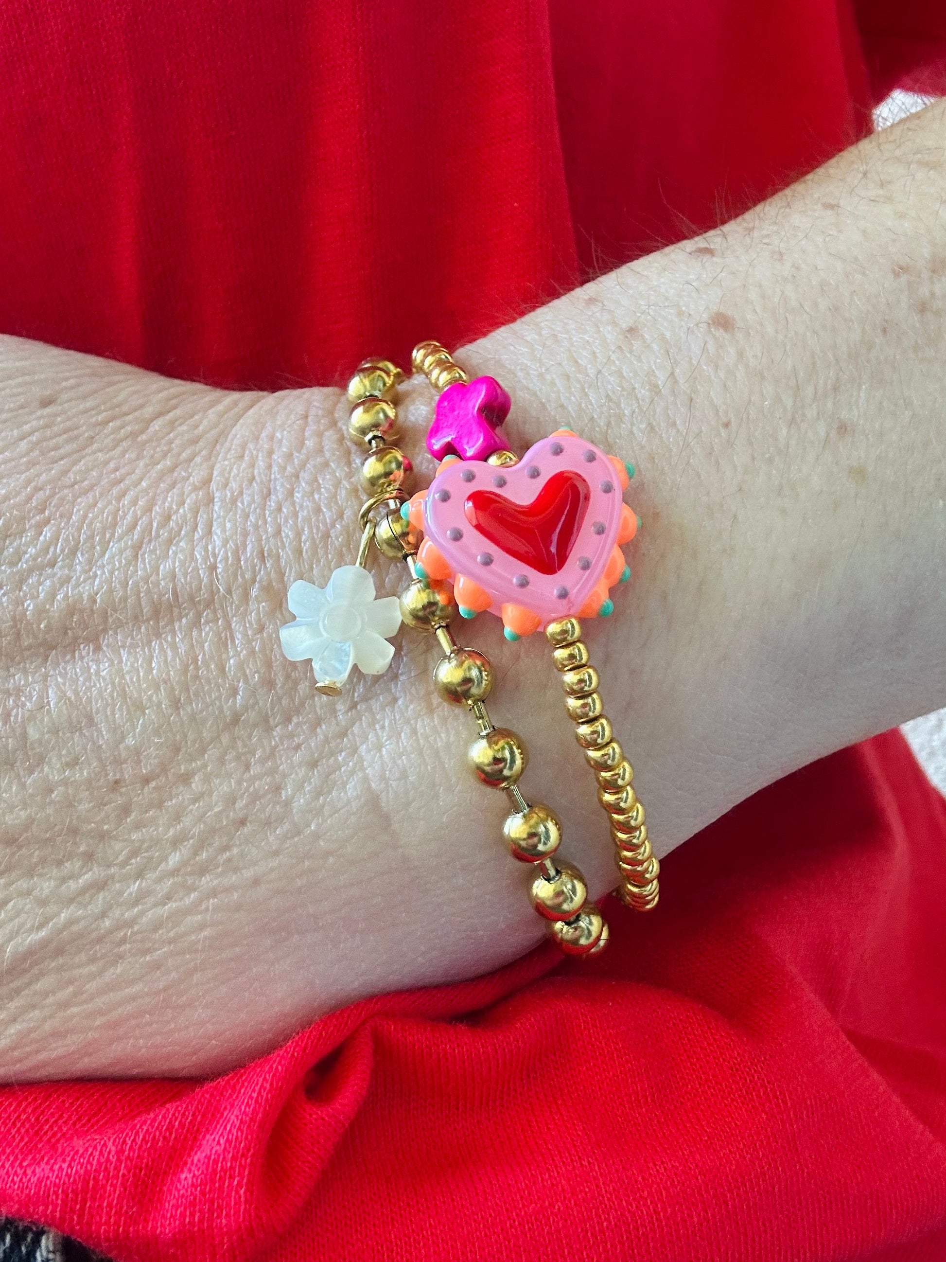 Bracelet petit cœur ELROSE - Camilmari Bijoux - Vert