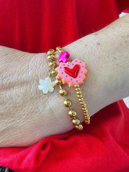 Bracelet petit cœur ELROSE - Camilmari Bijoux - Vert