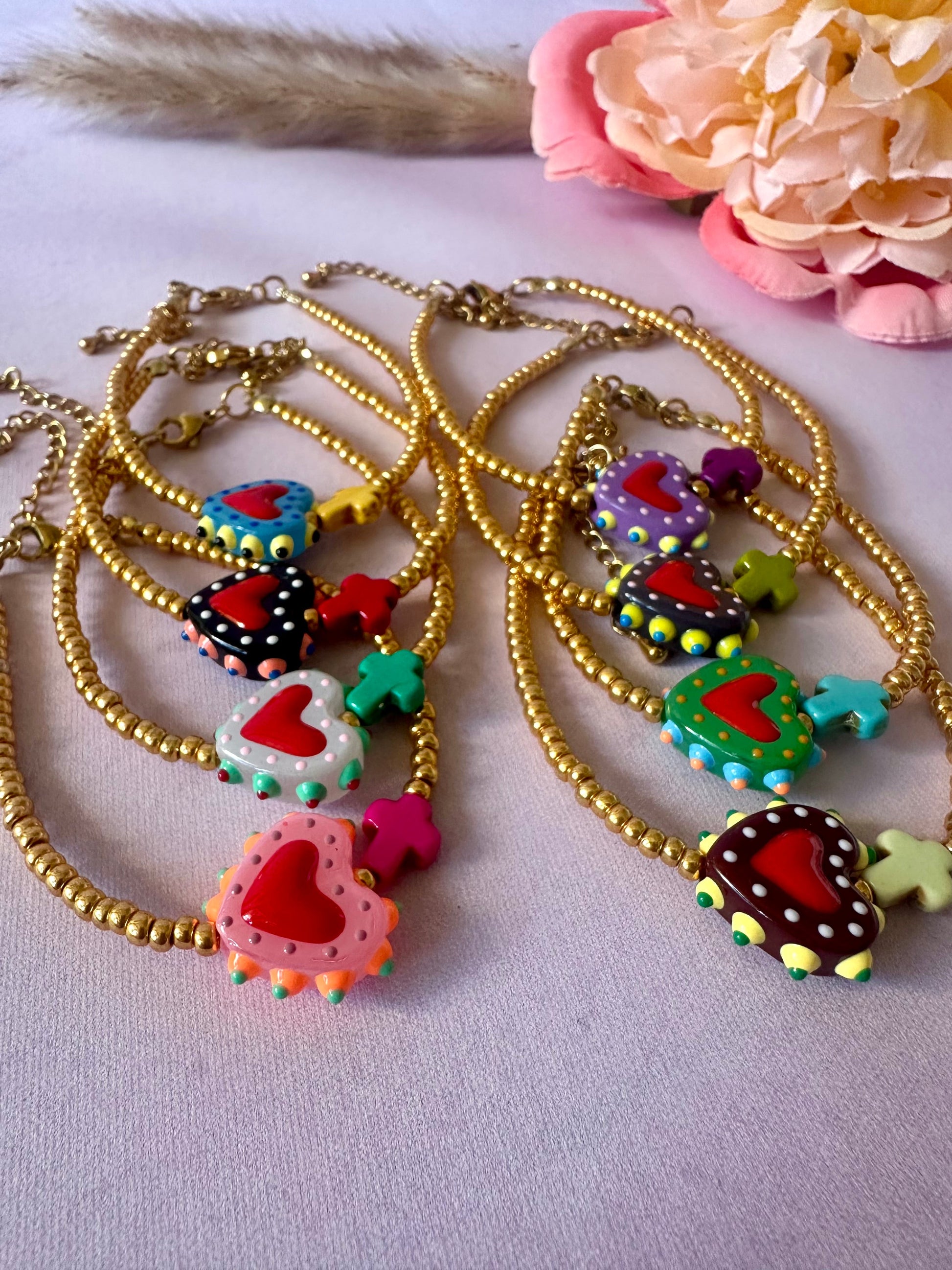 Bracelet petit cœur ELROSE - Camilmari Bijoux - Vert