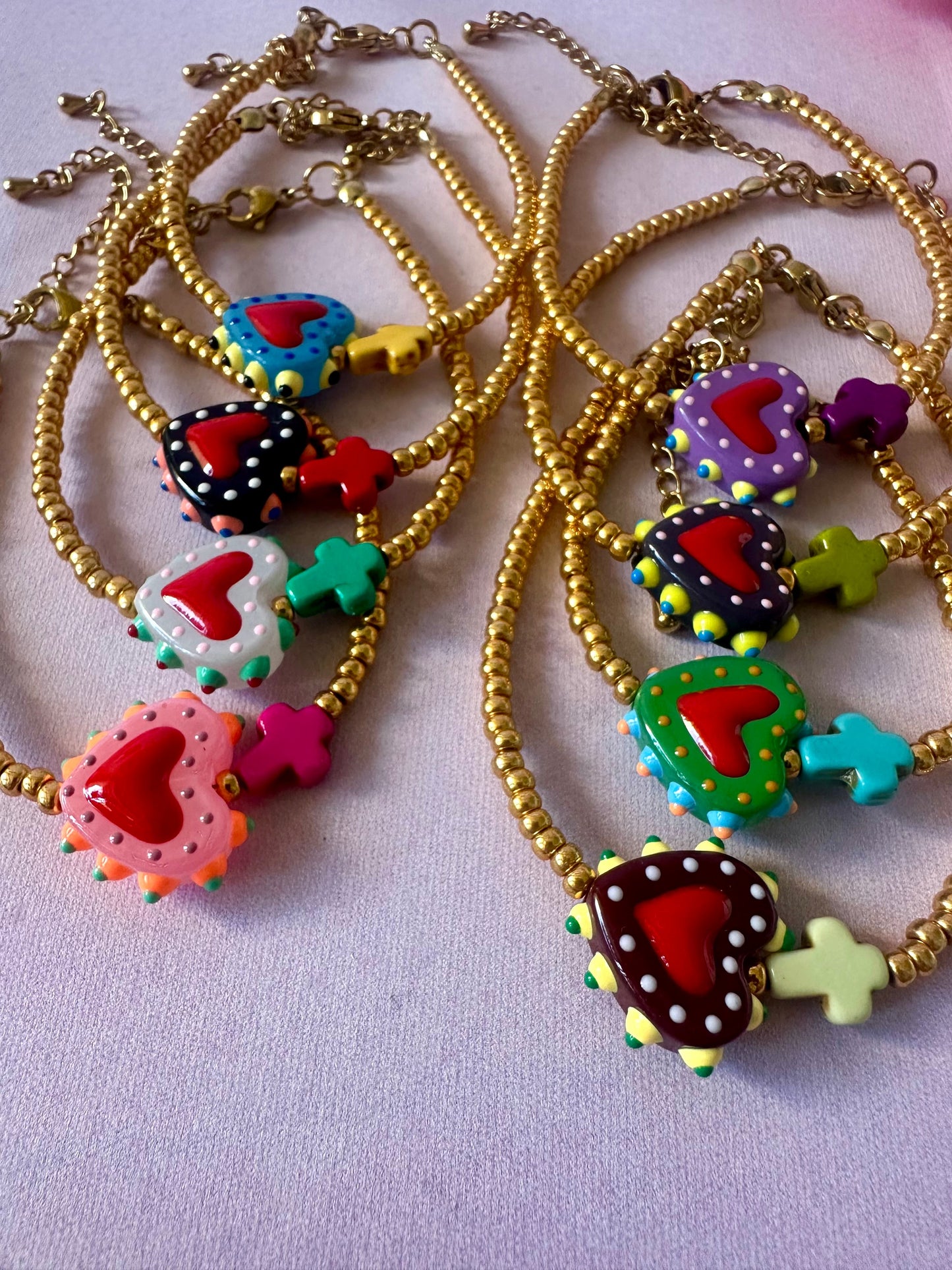 Bracelet petit cœur ELROSE - Camilmari Bijoux - Vert