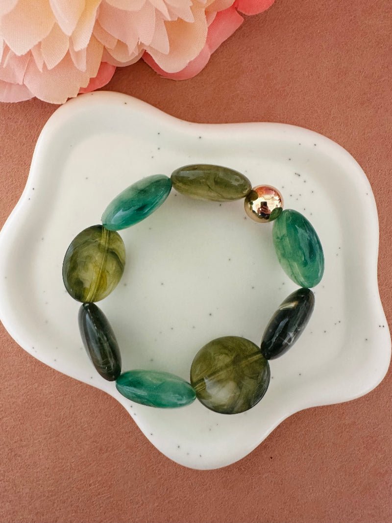 Bracelet SIENNA multicolore – Bracelet de perles fantaisie fait main - Camilmari Bijoux - Forêt Enchantée