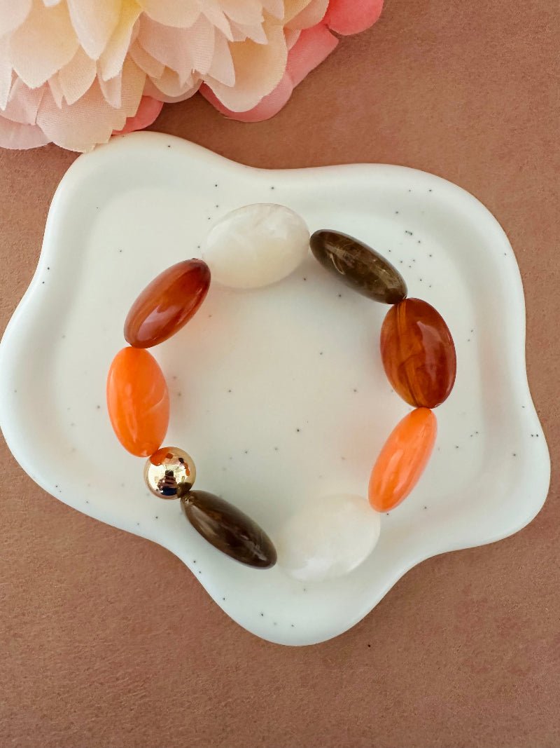 Bracelet SIENNA multicolore – Bracelet de perles fantaisie fait main - Camilmari Bijoux - Épices Sienna