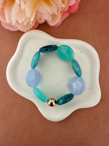 Bracelet SIENNA multicolore – Bracelet de perles fantaisie fait main - Camilmari Bijoux - Azur Boréal