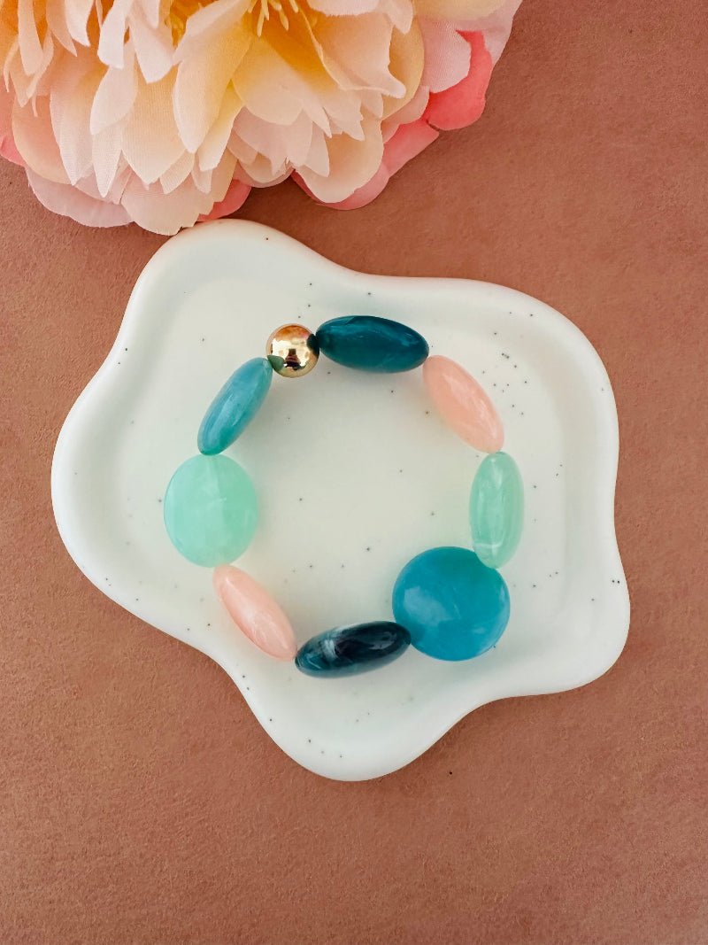 Bracelet SIENNA multicolore – Bracelet de perles fantaisie fait main - Camilmari Bijoux - Coucher Céleste