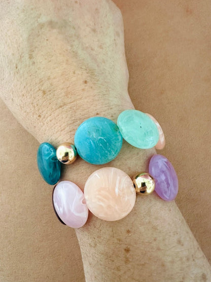 Bracelet SIENNA multicolore – Bracelet de perles fantaisie fait main - Camilmari Bijoux - Coloris sur mesure