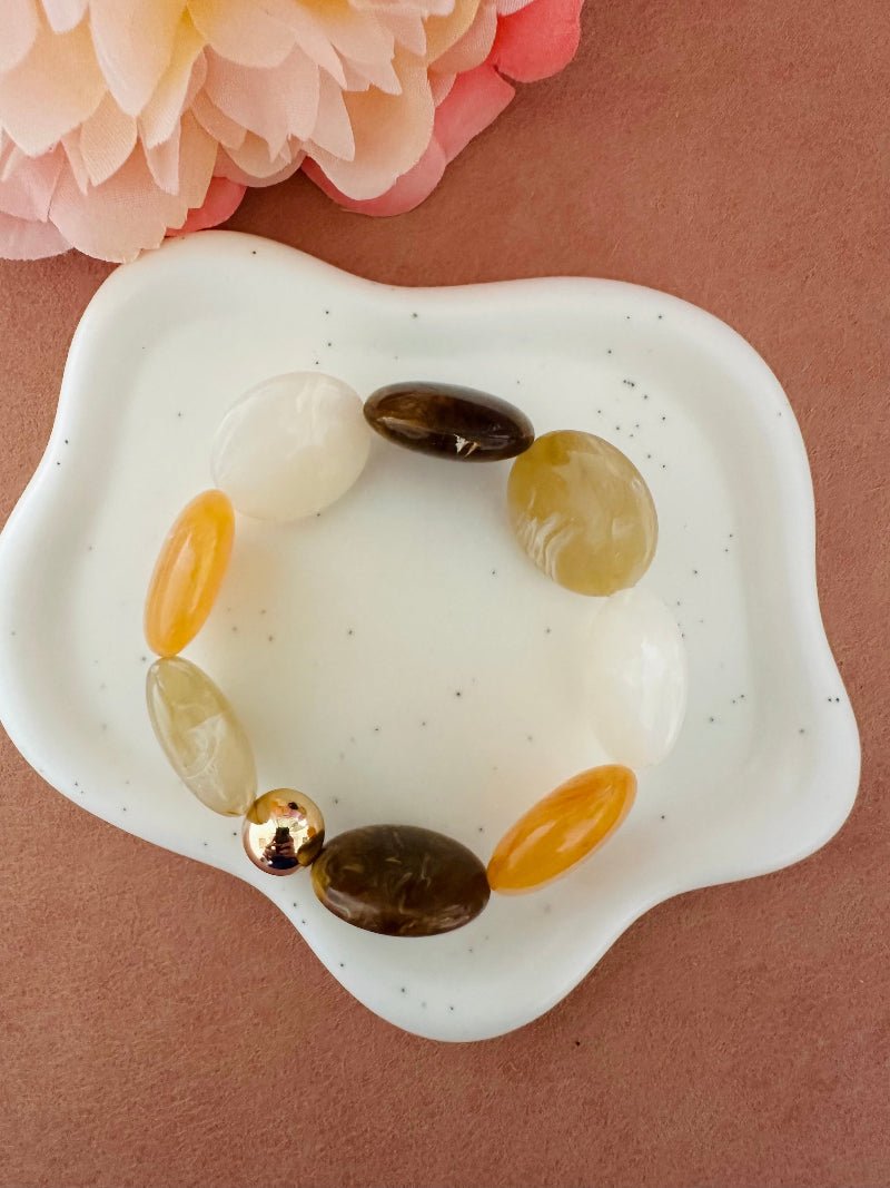 Bracelet SIENNA multicolore – Bracelet de perles fantaisie fait main - Camilmari Bijoux - Terre d’Orage