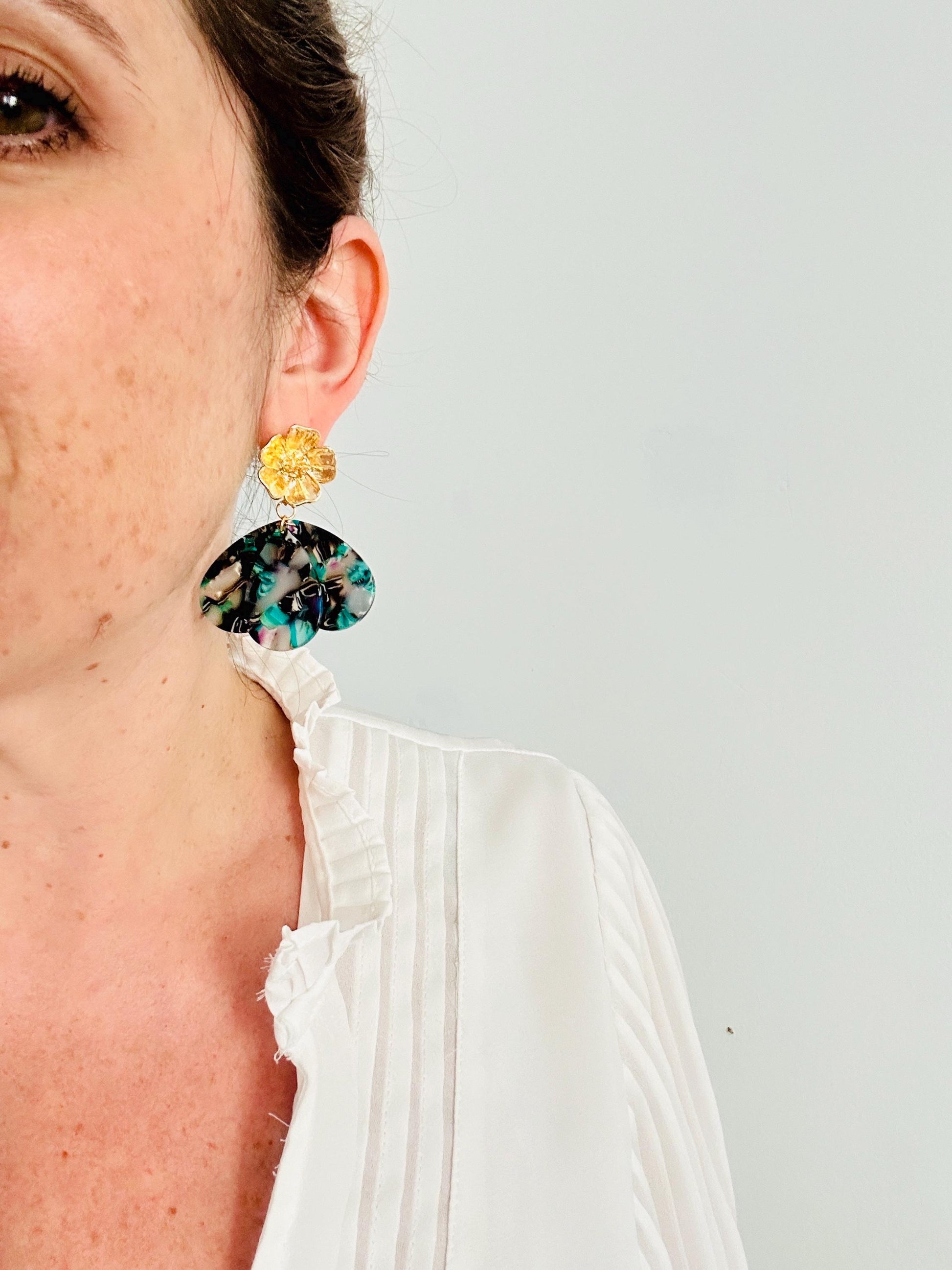  Boucles d’oreilles GLORIA MAXI - volumineuses, féminines et faites main-Boucles d'oreilles-Camilmari Bijoux-Camilmari Bijoux.