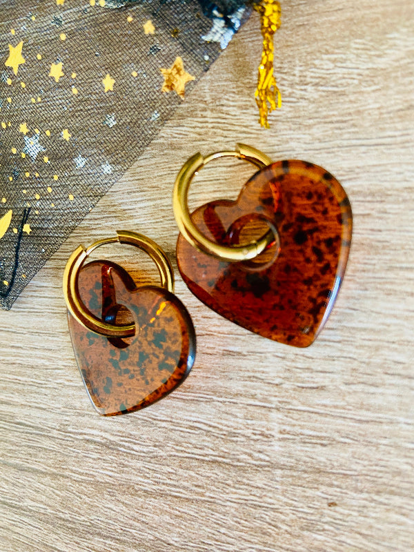  Créoles LAURA - Boucles d'oreilles cœurs personnalisables et interchangeables-Boucles d'oreilles-Camilmari Bijoux-Camilmari Bijoux.