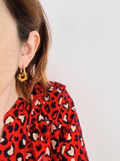  Boucles d’oreilles LAURETTE – Créoles fleurs interchangeables et personnalisables-Boucles d'oreilles-Camilmari Bijoux-Camilmari Bijoux.