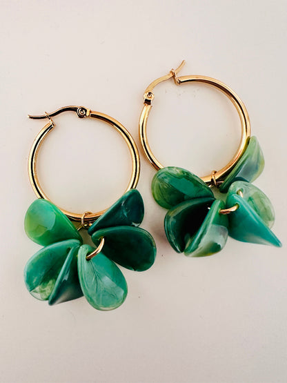  Boucles d’oreilles à pétales FANNY - Créoles fleuries faites main-Boucles d'oreilles-Camilmari Bijoux-Camilmari Bijoux.