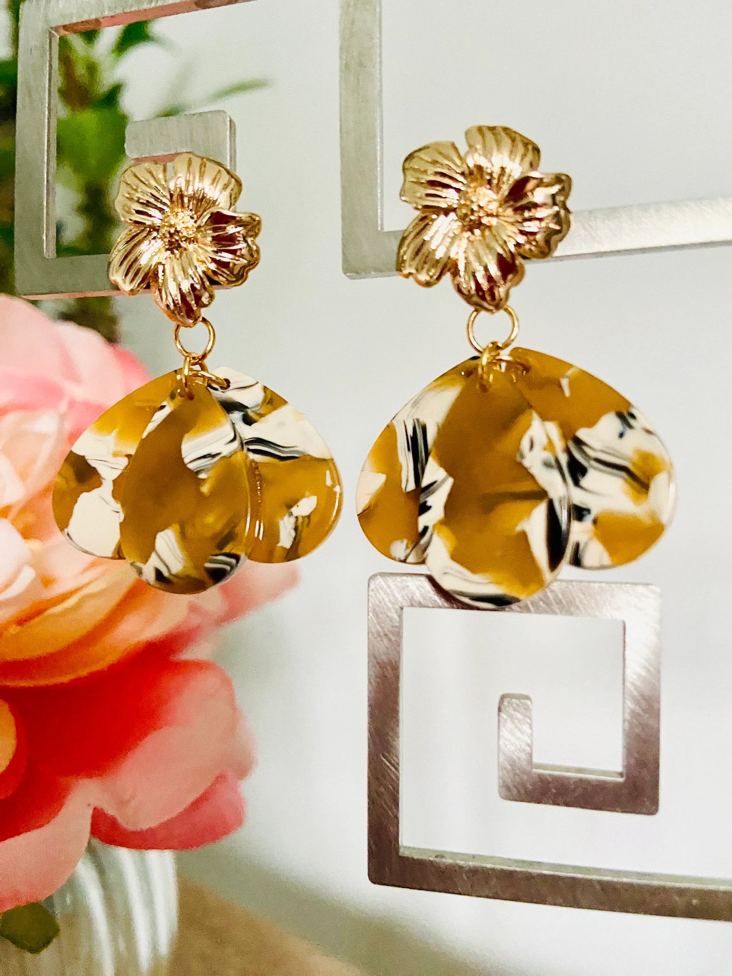  Boucles d’oreilles fantaisie et raffinées GLORIA – faites main-Boucles d'oreilles-Camilmari Bijoux-Camilmari Bijoux.