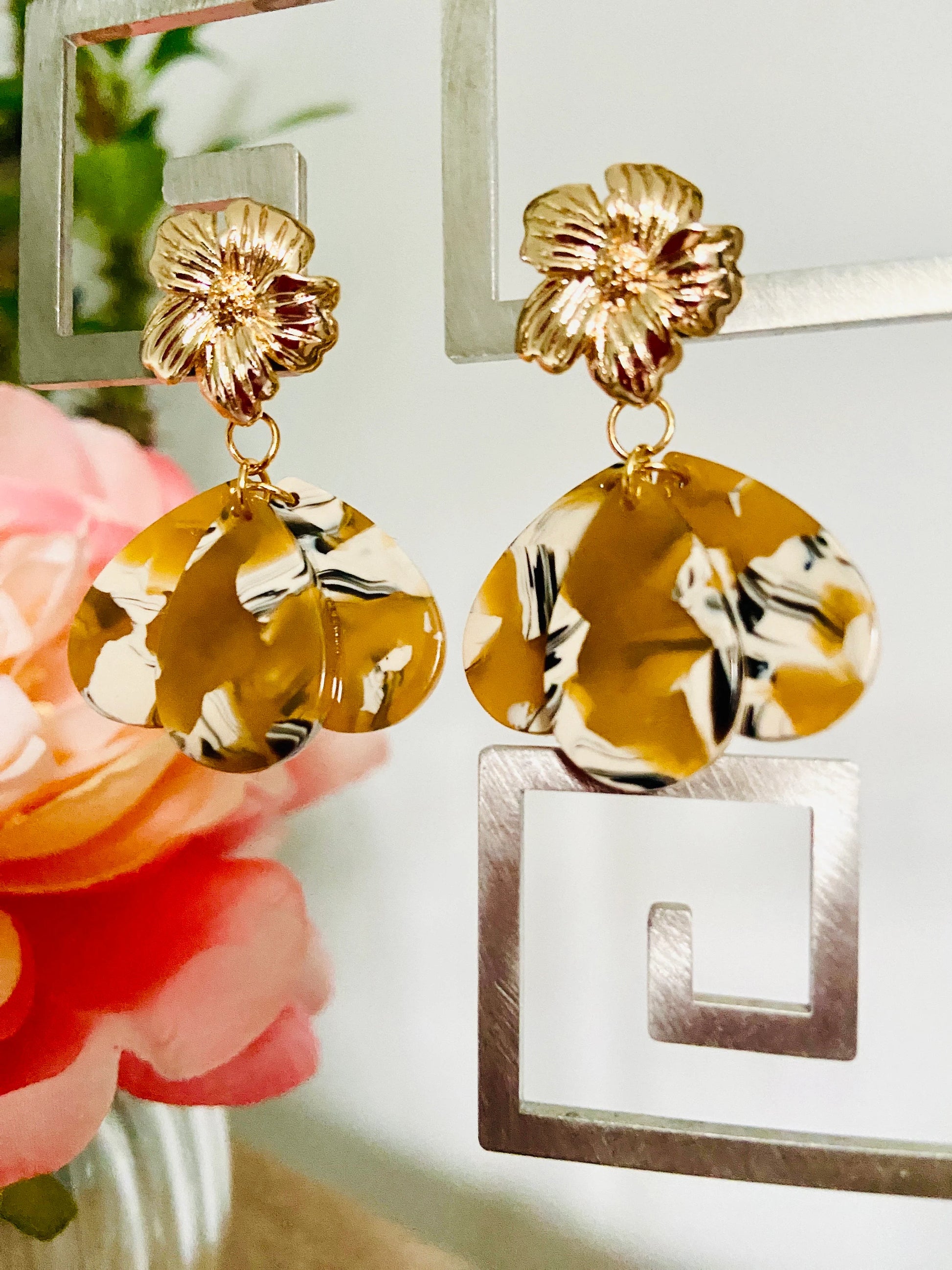  Boucles d’oreilles fantaisie et raffinées GLORIA – faites main-Boucles d'oreilles-Camilmari Bijoux-Camilmari Bijoux.