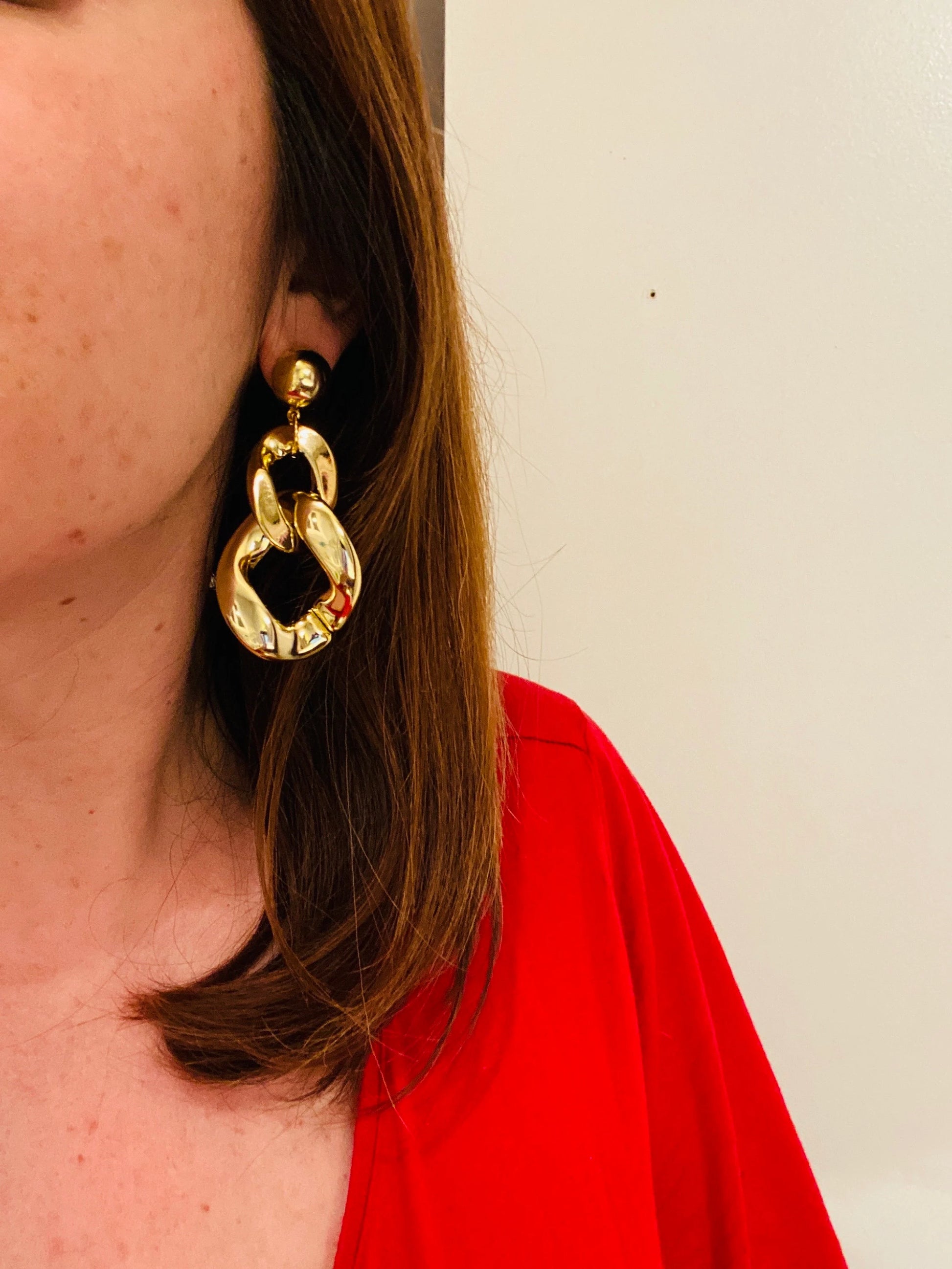  Grosses boucles d'oreilles MARINE à maillons colorés, style vintage fait main-Boucles d'oreilles-Camilmari Bijoux-Camilmari Bijoux.