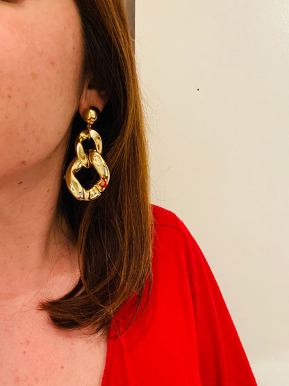  Grosses boucles d'oreilles MARINE à maillons colorés, style vintage fait main-Boucles d'oreilles-Camilmari Bijoux-Camilmari Bijoux.