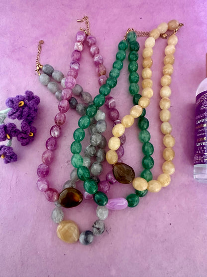 Coffret bijoux femme APOLLINE, Camilmari Bijoux, tons aubergine, chocolat et sable