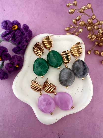 Coffret bijoux femme APOLLINE – Collier + boucles d'oreilles - Camilmari Bijoux - Aubergine & chocolat