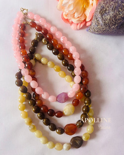 Coffret bijoux femme APOLLINE, Camilmari Bijoux, tons chocolat, ambre et sable