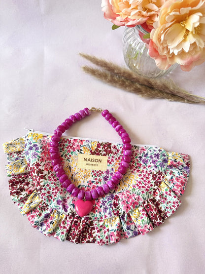 Coffret cadeau fête des mères CLAUDIE - Camilmari Bijoux - Fleuri dans les tons de rose violet et jaune