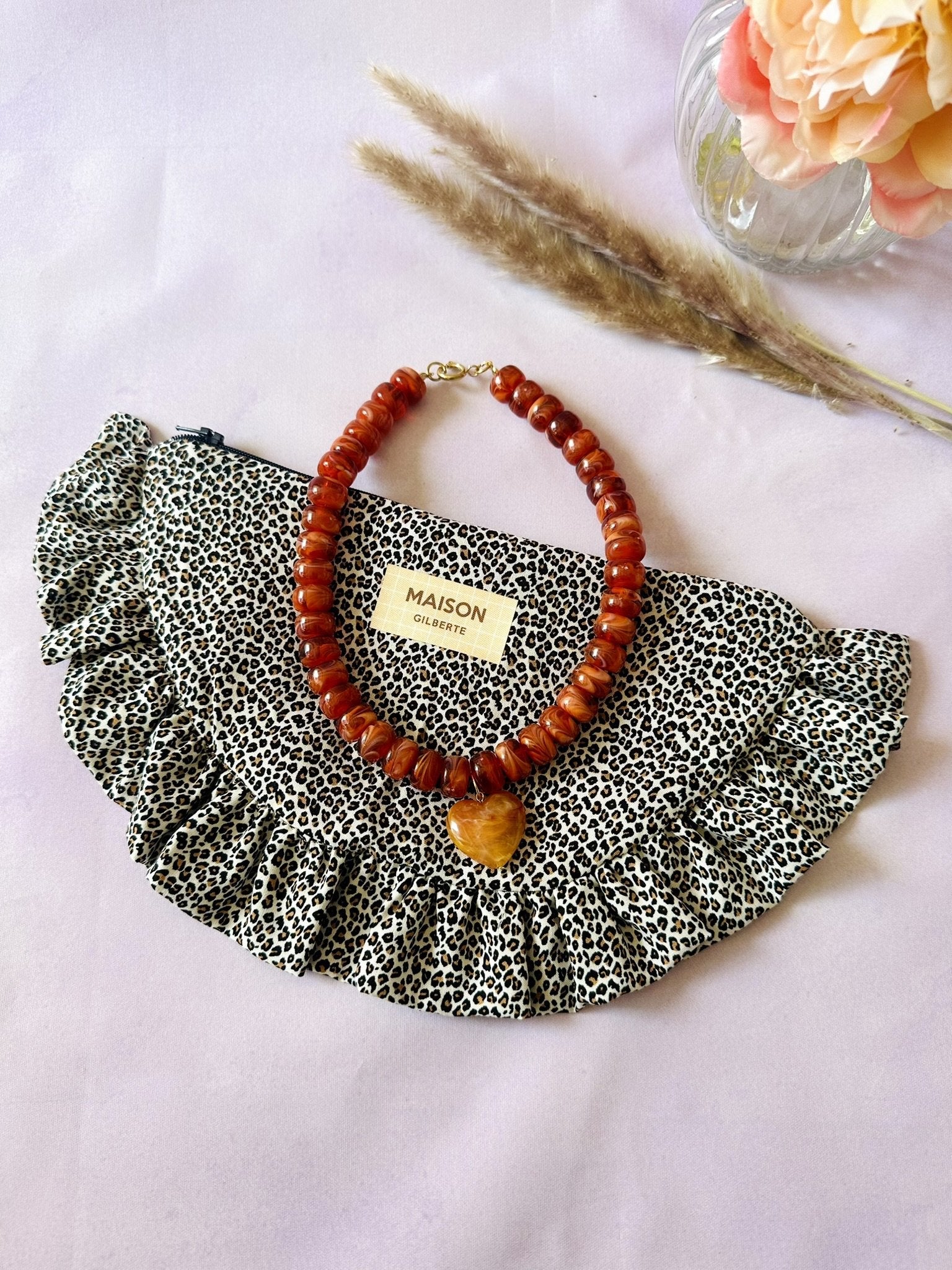 Coffret cadeau fête des mères CLAUDIE - Camilmari Bijoux - Léopard marron