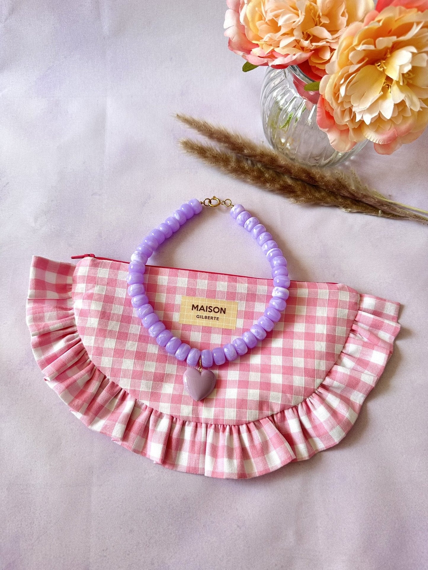 Coffret cadeau fête des mères CLAUDIE - Camilmari Bijoux - Vichy rose