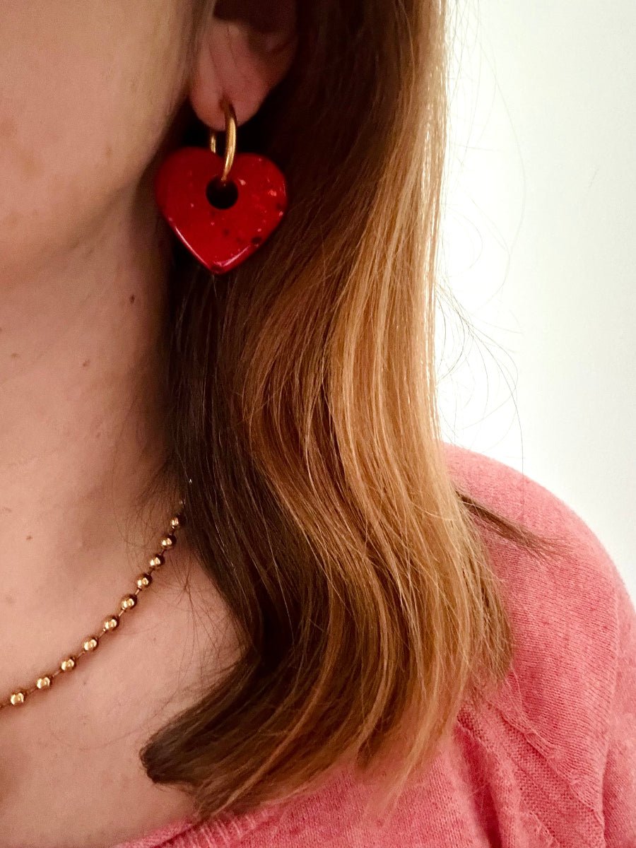 Coffret Saint Valentin femme VALOU - Camilmari Bijoux - Créoles dorées pour oreilles percées