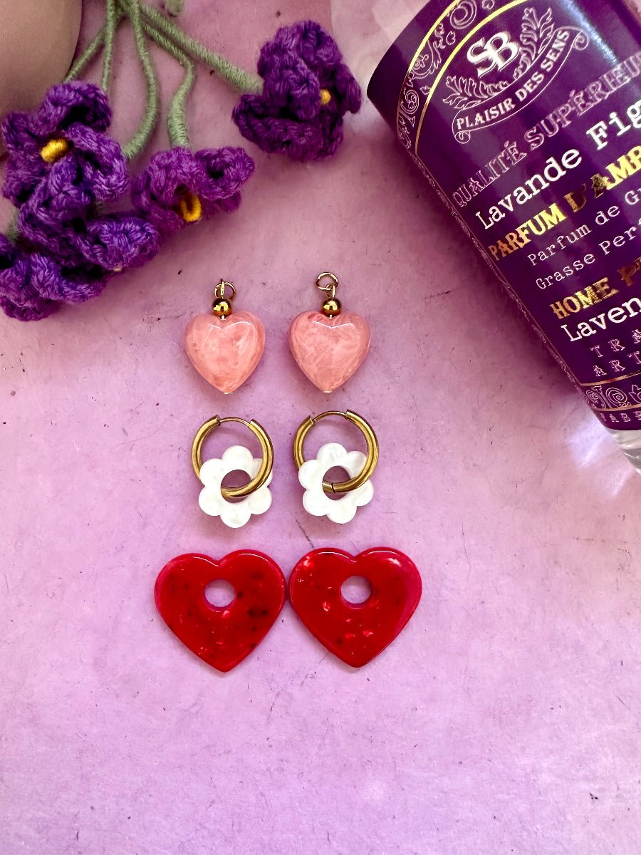 Coffret Saint Valentin femme VALOU - Camilmari Bijoux - Créoles dorées pour oreilles percées