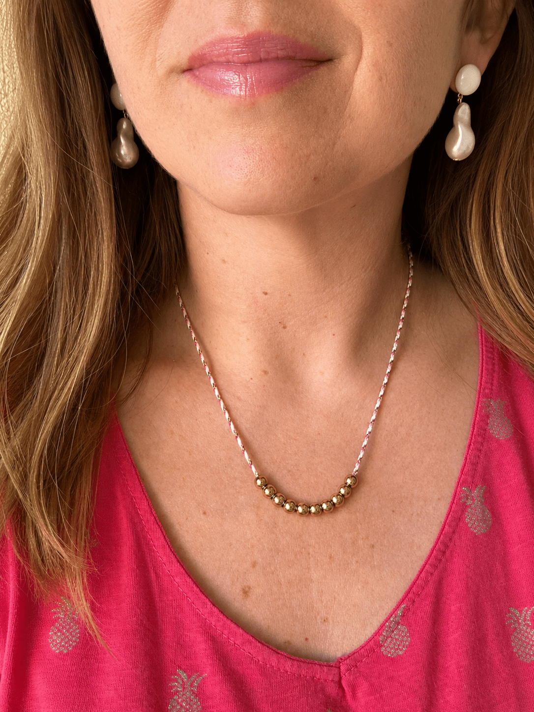 Collier à breloques TAMARA - Camilmari Bijoux - Rose violet sans breloques