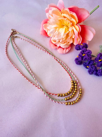 Collier à breloques TAMARA - Camilmari Bijoux - Rouge corail sans breloques