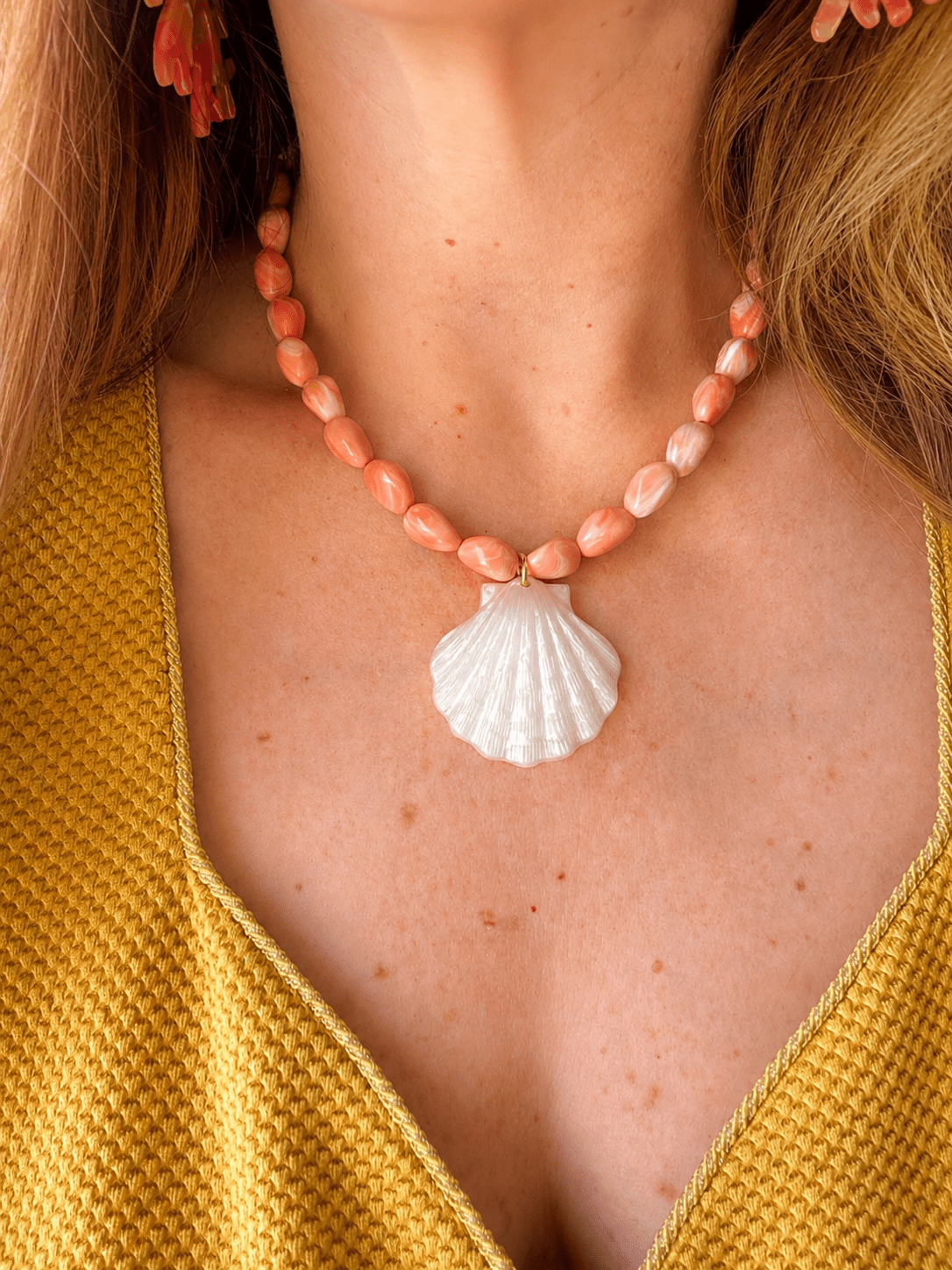 Collier avec coquillage CORALIA - Camilmari Bijoux -