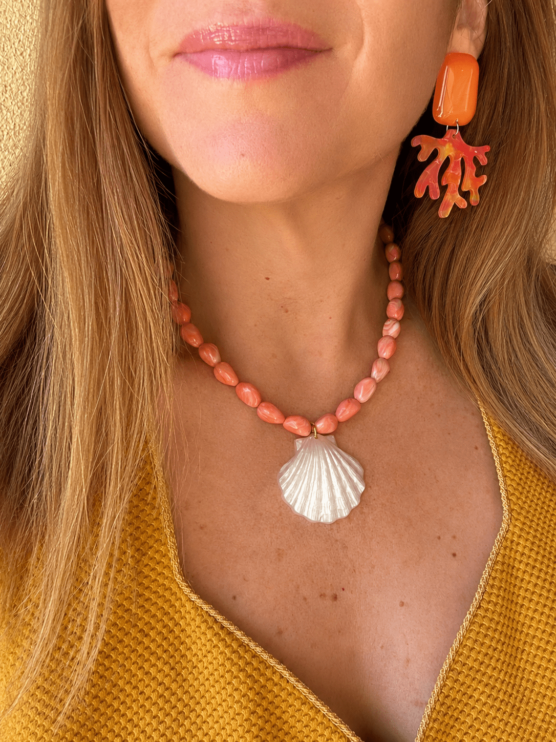 Collier avec coquillage CORALIA - Camilmari Bijoux -