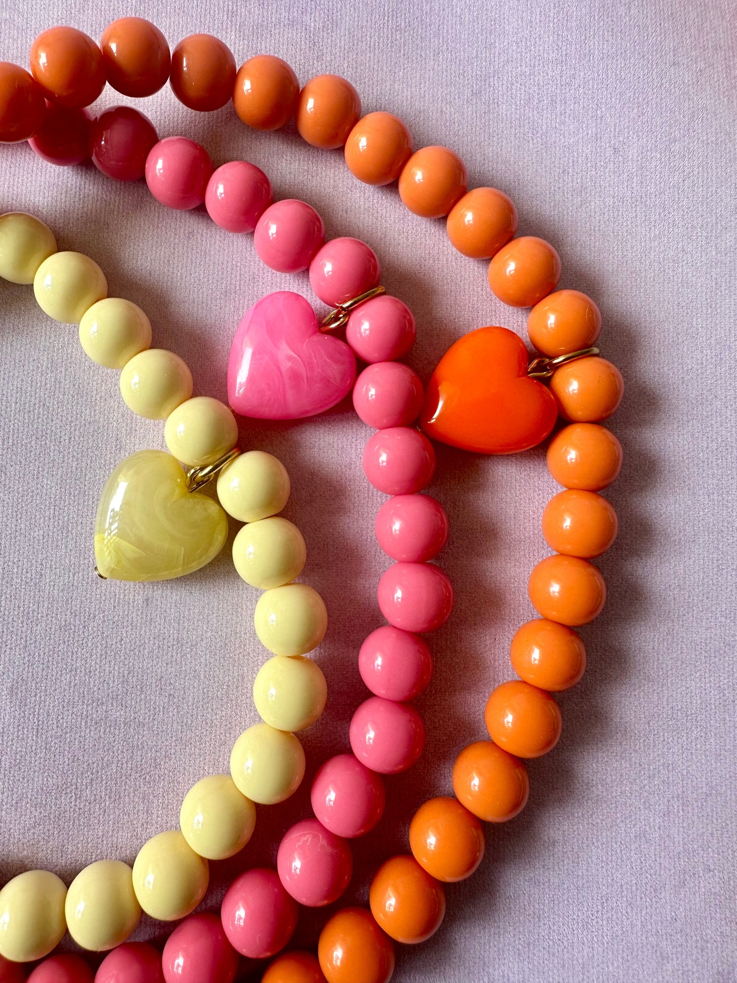 Collier avec un cœur ODETTE - Camilmari Bijoux - Jaune grand coeur écru